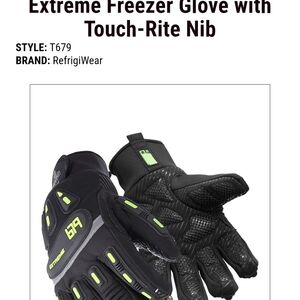RefrigiWear Black and Green Touch-Rite Gloves